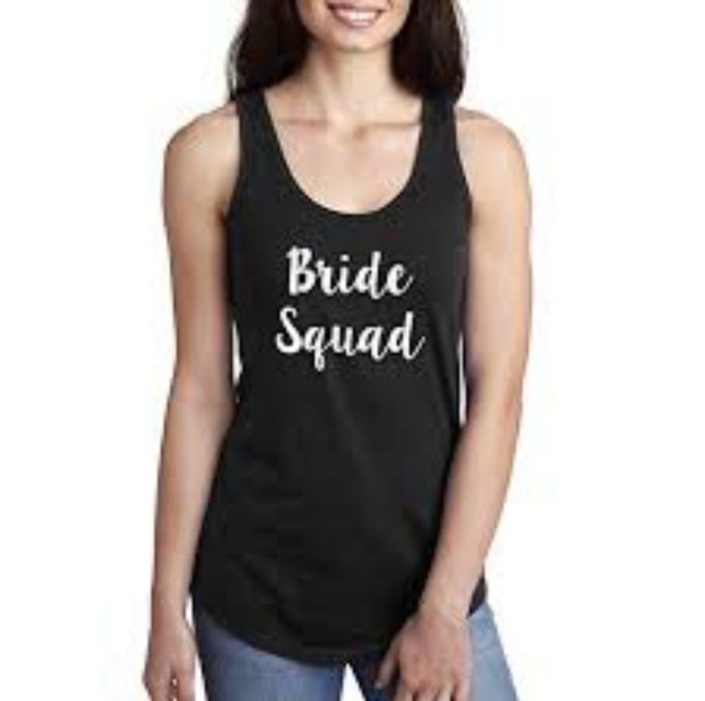 Ideal T Top Bride Black racerback tank top
